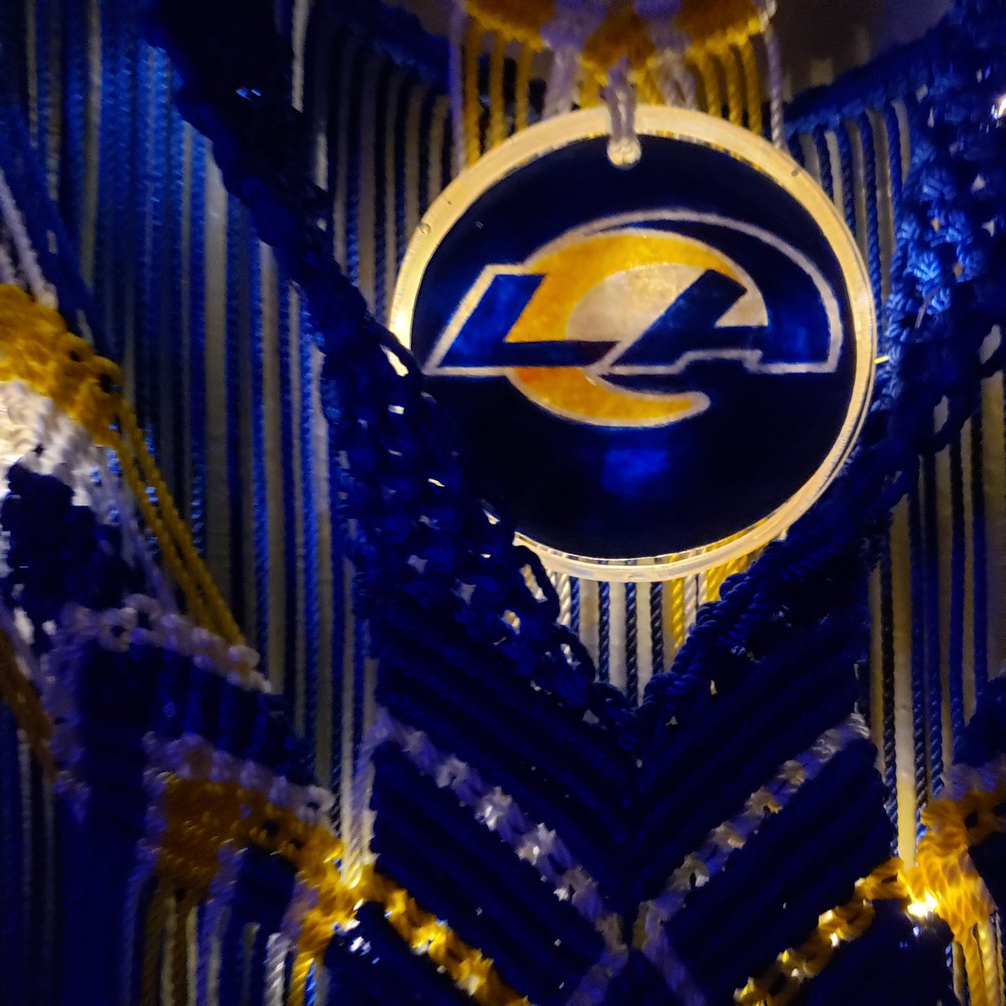 PRE-ORDER- Illuminated Rams Macrame wall hanging.