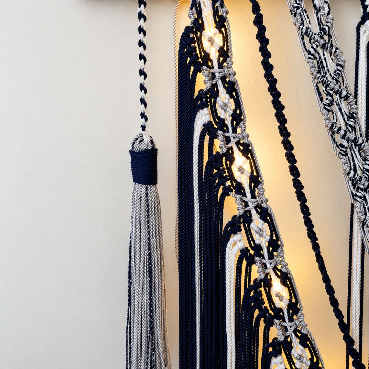 PRE-ORDER- Illuminated Cowboys Macrame wall hanging.