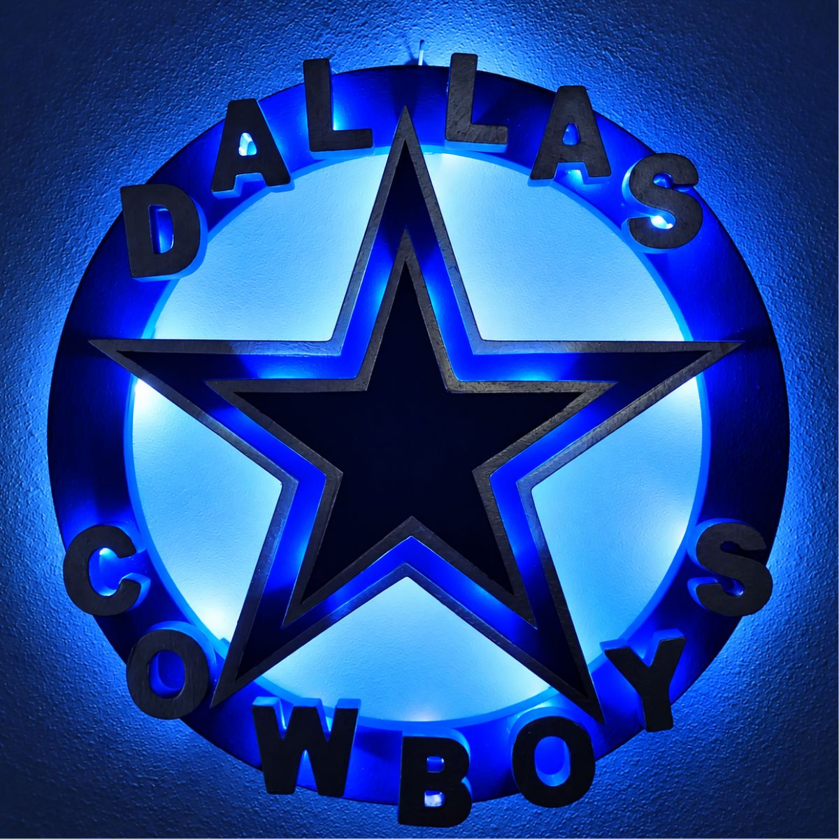 PRE-ORDER Illuminated Dallas Cowboys Inspired Wood Wall Sign – 20"