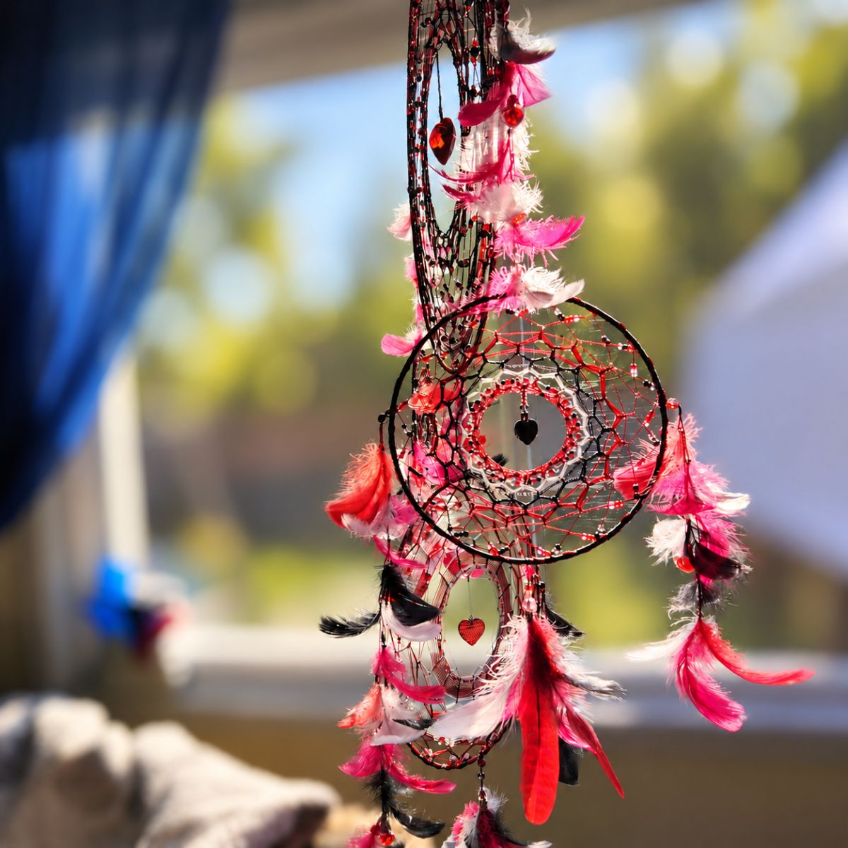 PRE-ORDER RACHEL Giant Custom Dream Catcher – Burgundy, Black & Gray