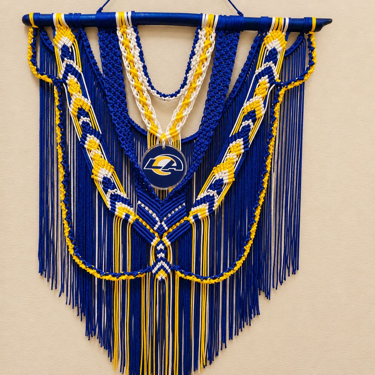 PRE-ORDER- Illuminated Rams Macrame wall hanging.
