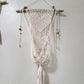 Heart Off White macrame plant hanger