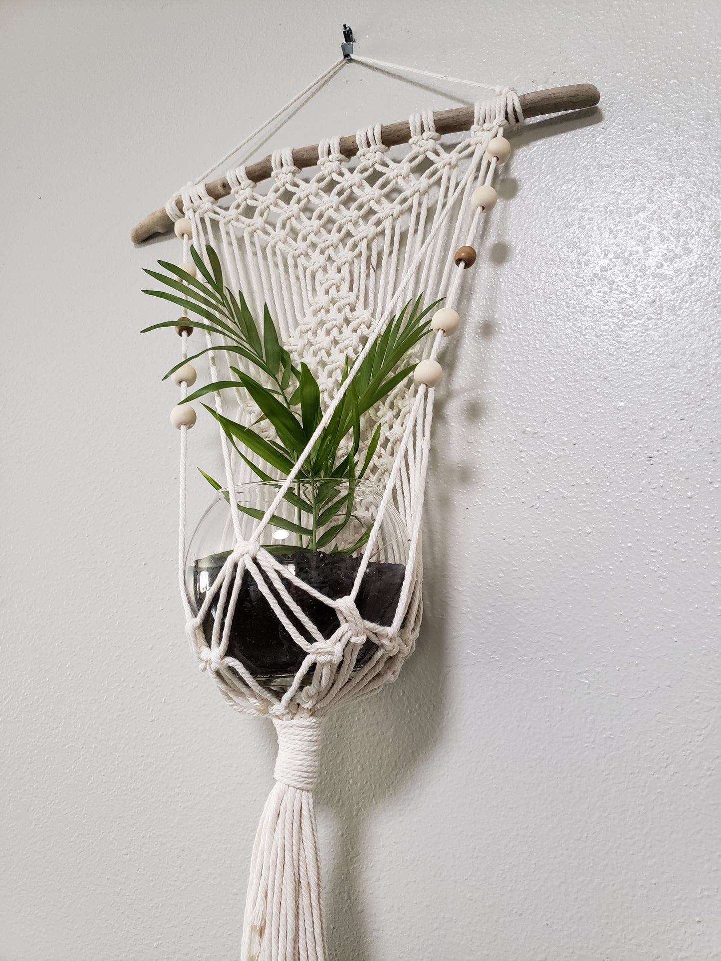 natural macrame plant hanger