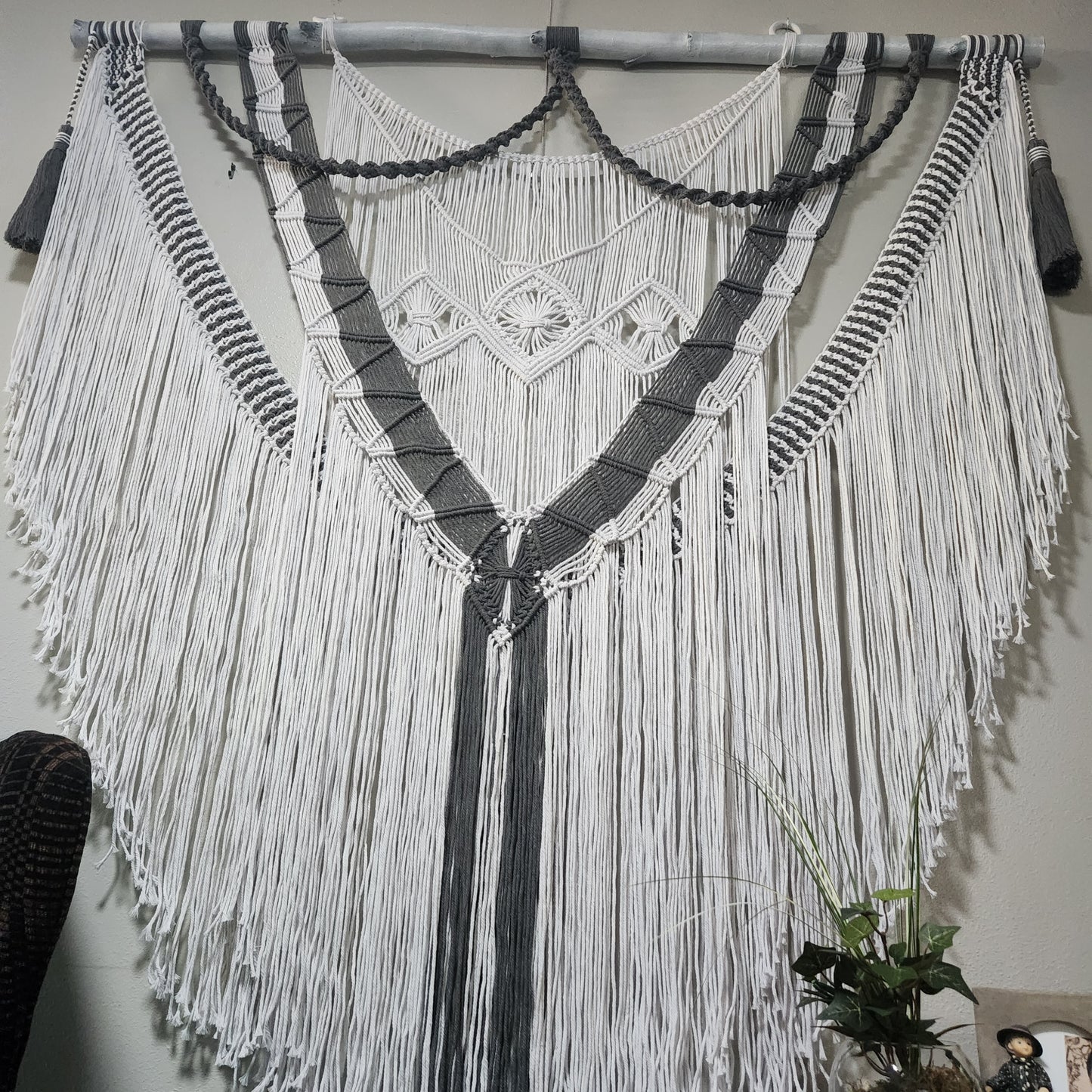 Giant Gray and White Wall Hanging