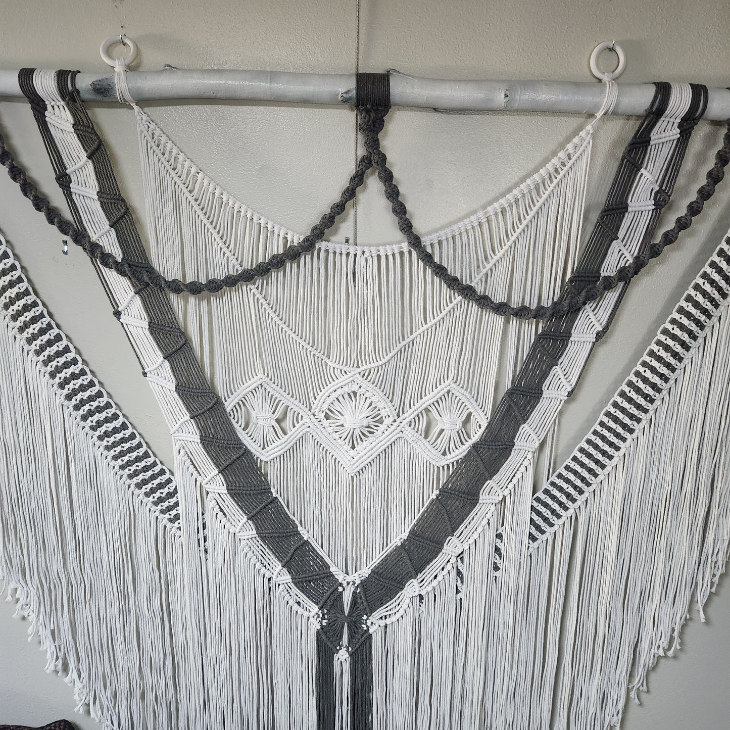 Giant Gray and White Wall Hanging