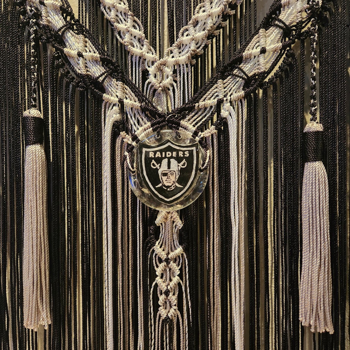 MADE TO ORDER- Raiders Light Up  Macrame wall hanging.