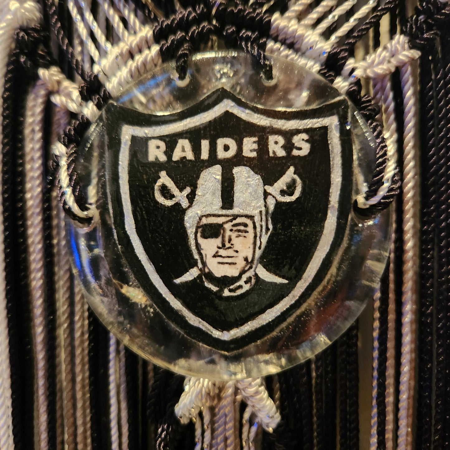 MADE TO ORDER- Raiders Light Up  Macrame wall hanging.