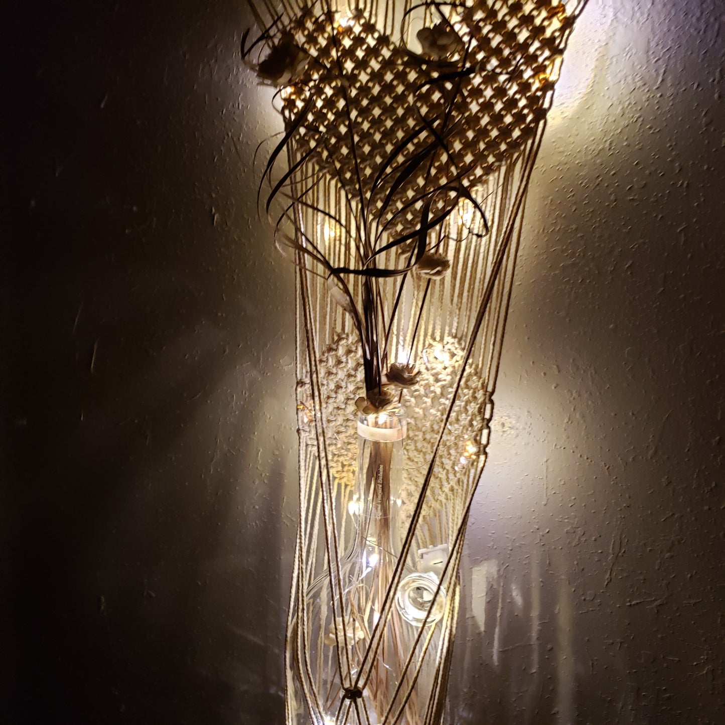 Light up Heart Macrame wall hanging