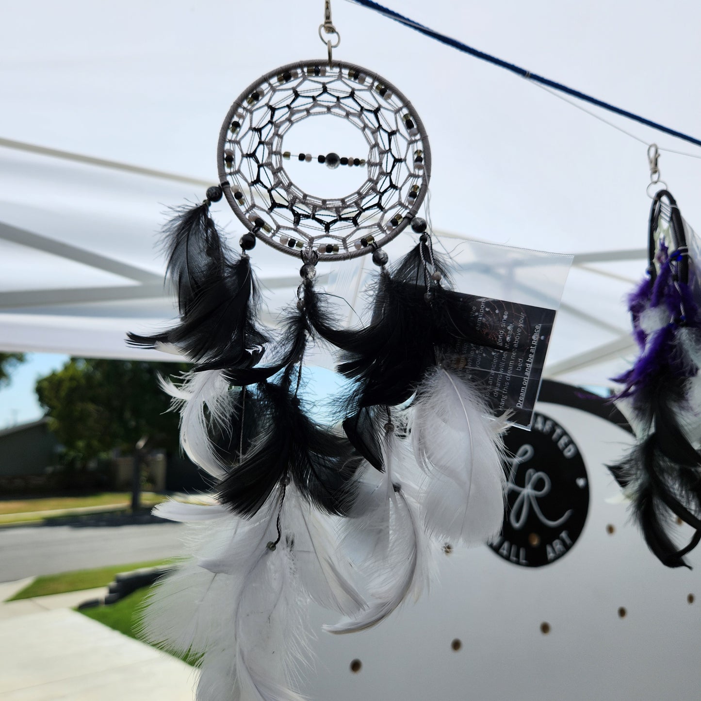 4 inch Black and Gray Dream Catcher