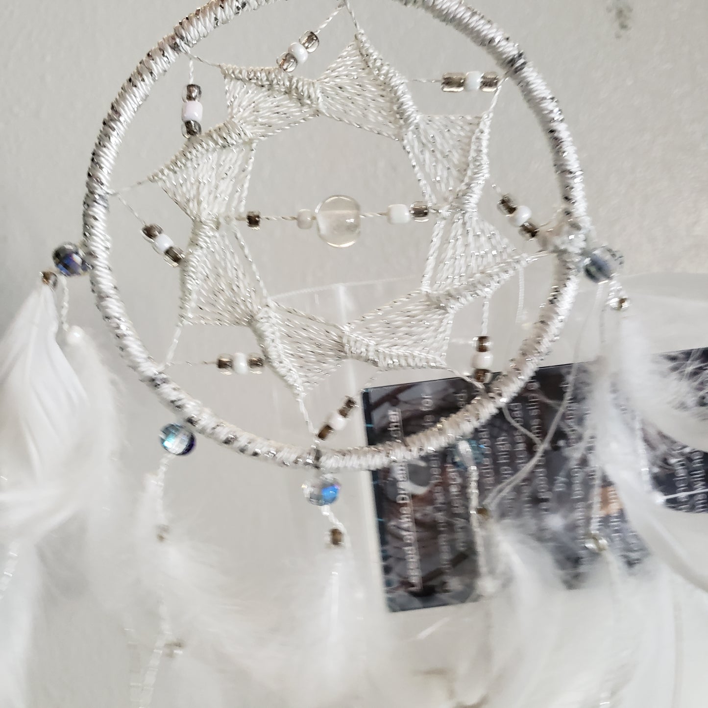 4 inch White and Silver Dream Catchers