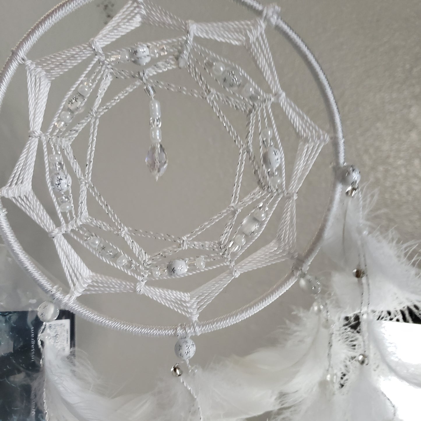 5 inch White and Silver Dream Catchers