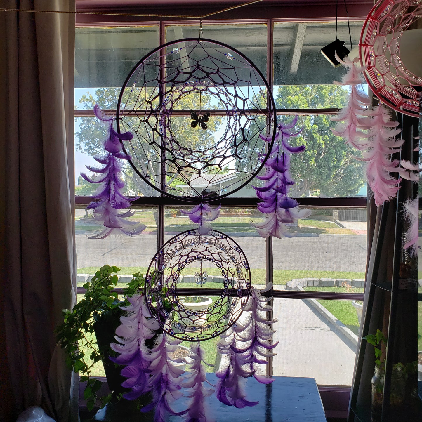 12"/8" Combo Purple Butterfly Dream Catcher