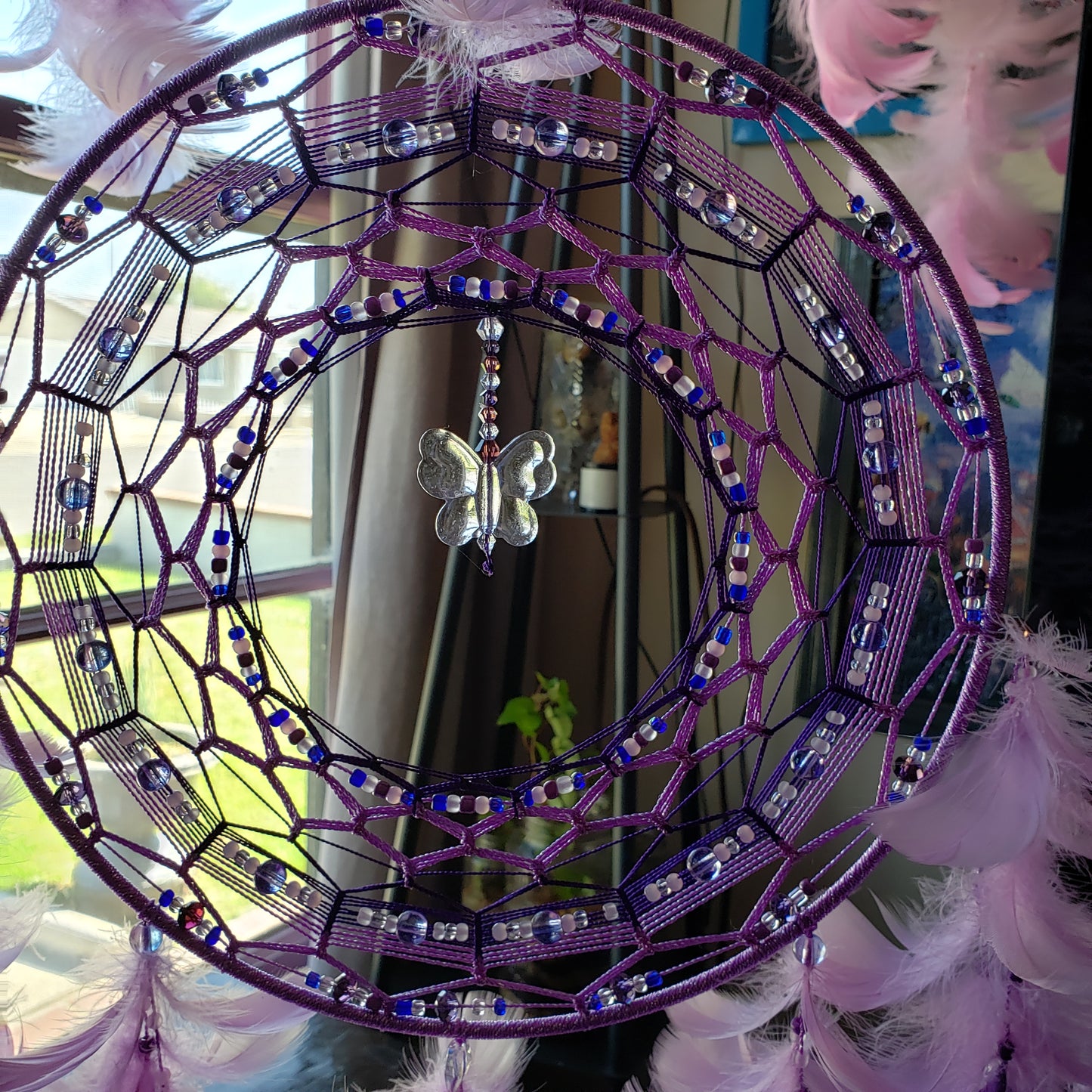 12"/8" Combo Purple Butterfly Dream Catcher