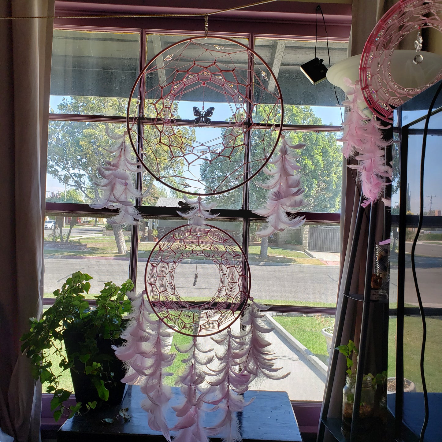 12"/8" Combo Pink Butterfly and Light Pink Dream Catcher