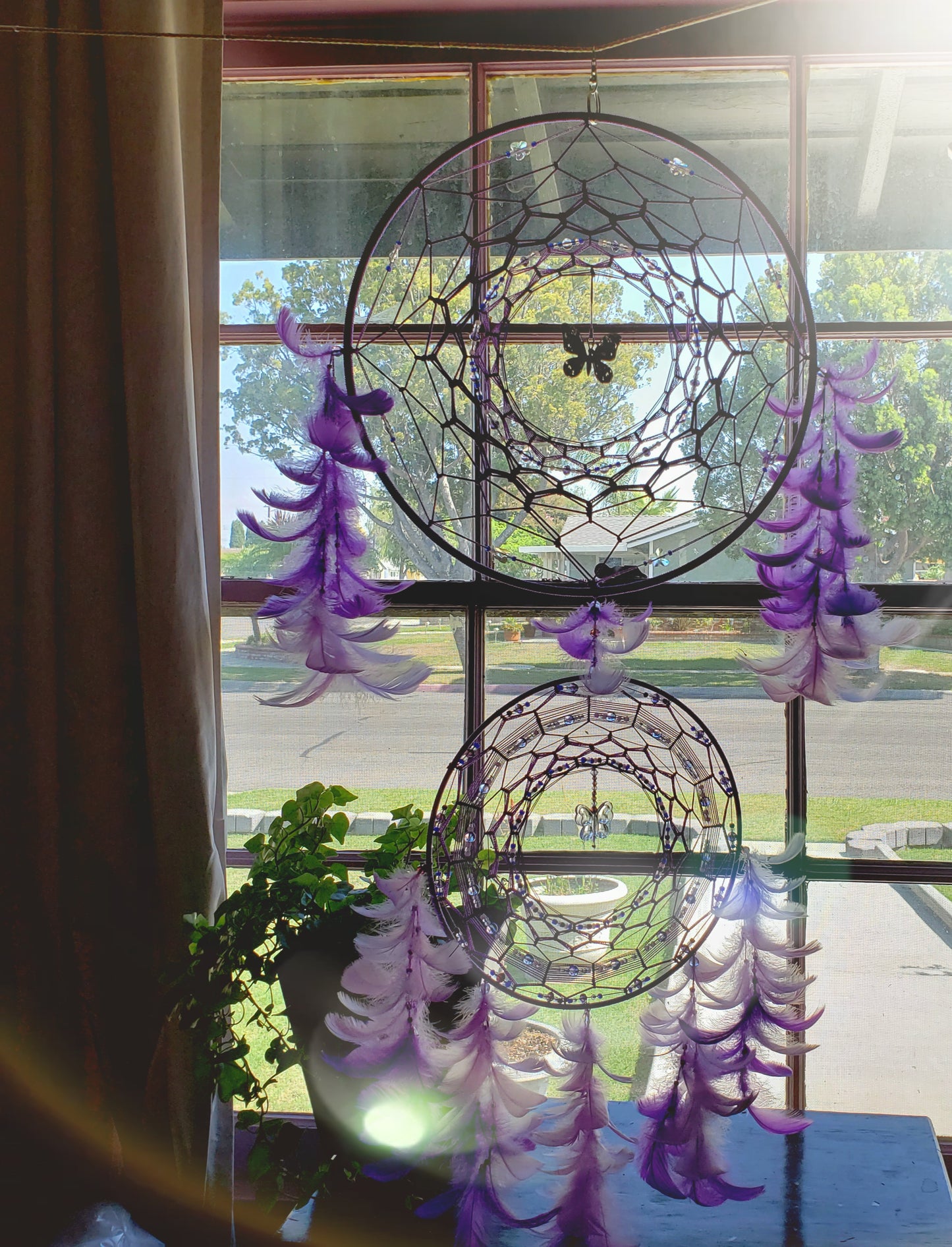 12"/8" Combo Purple Butterfly Dream Catcher