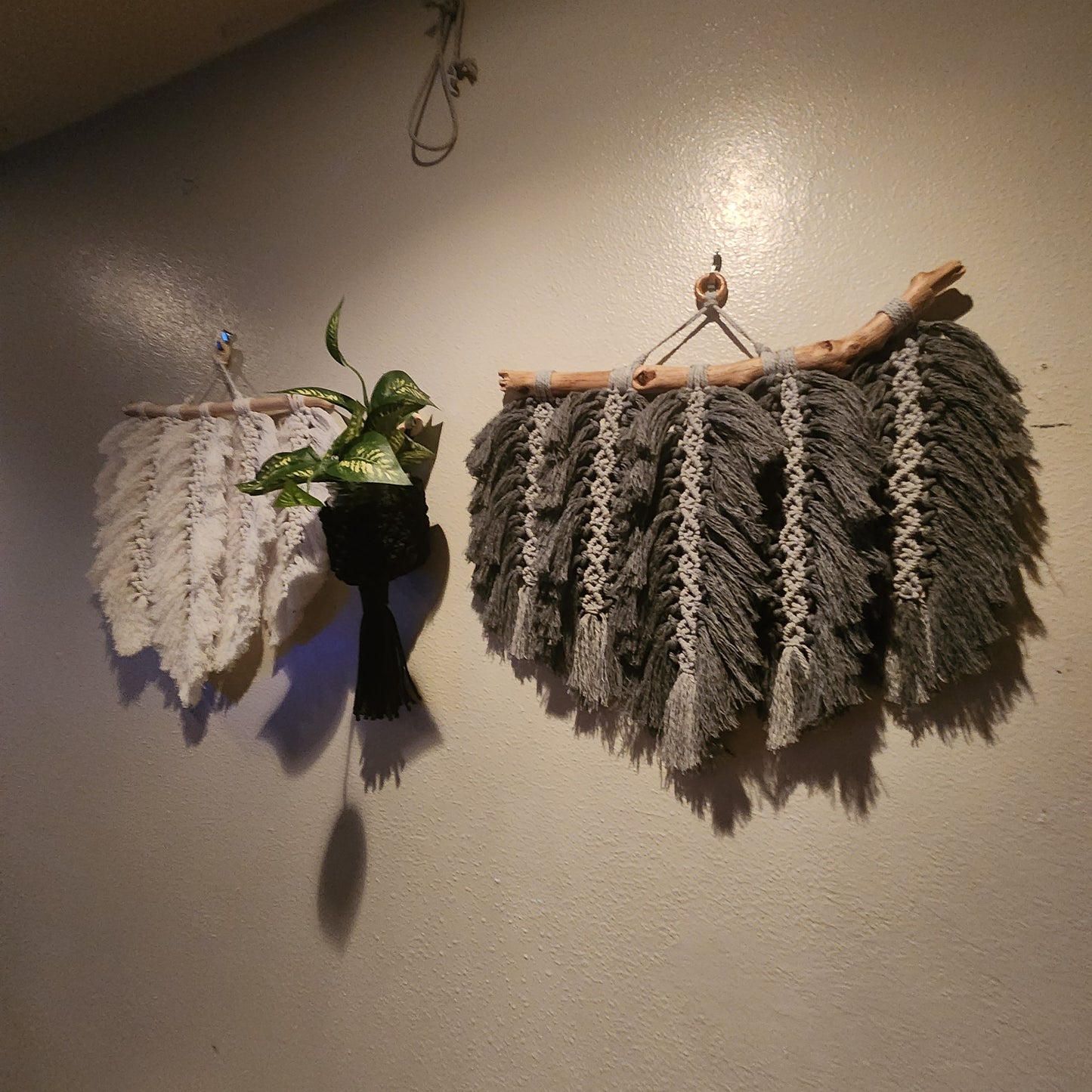 Hand made macrame feather/leaves