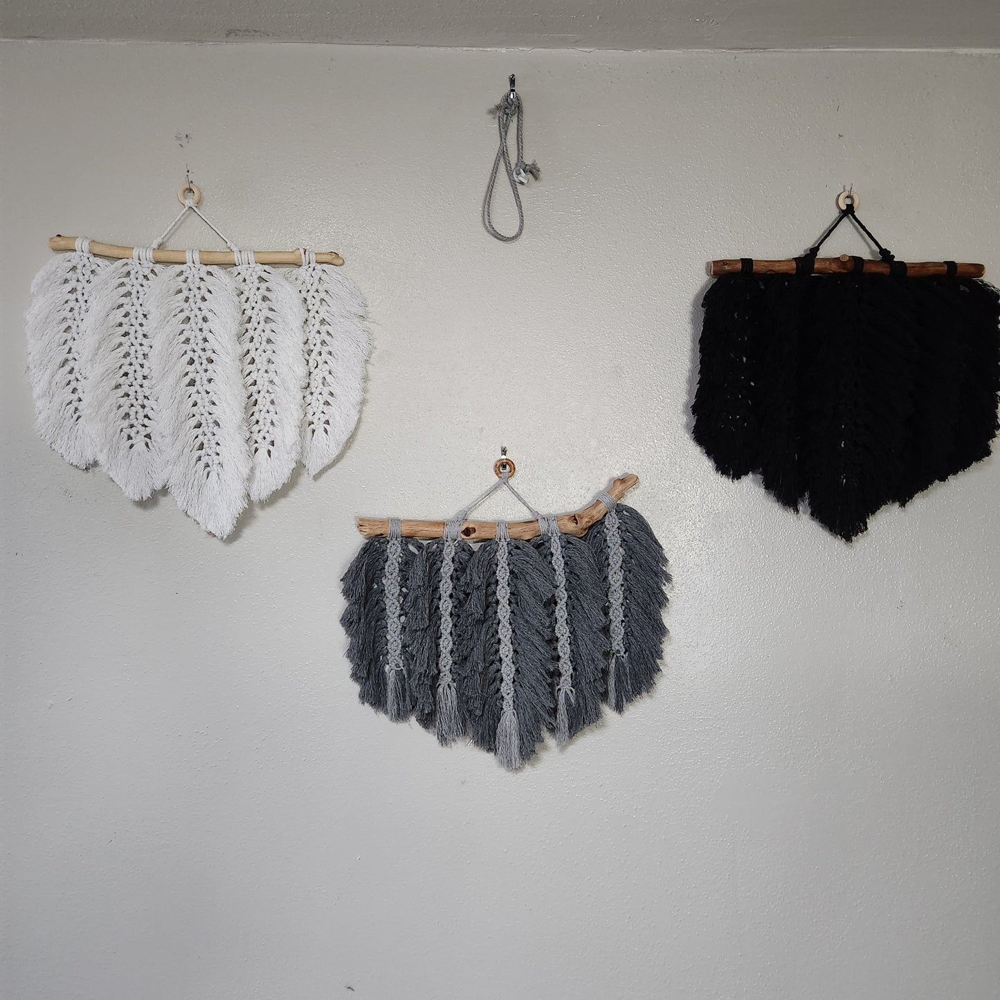 Hand made macrame feather/leaves