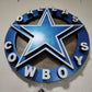 Large Illuminated Cowboys Sign Stained Wood background with Remote