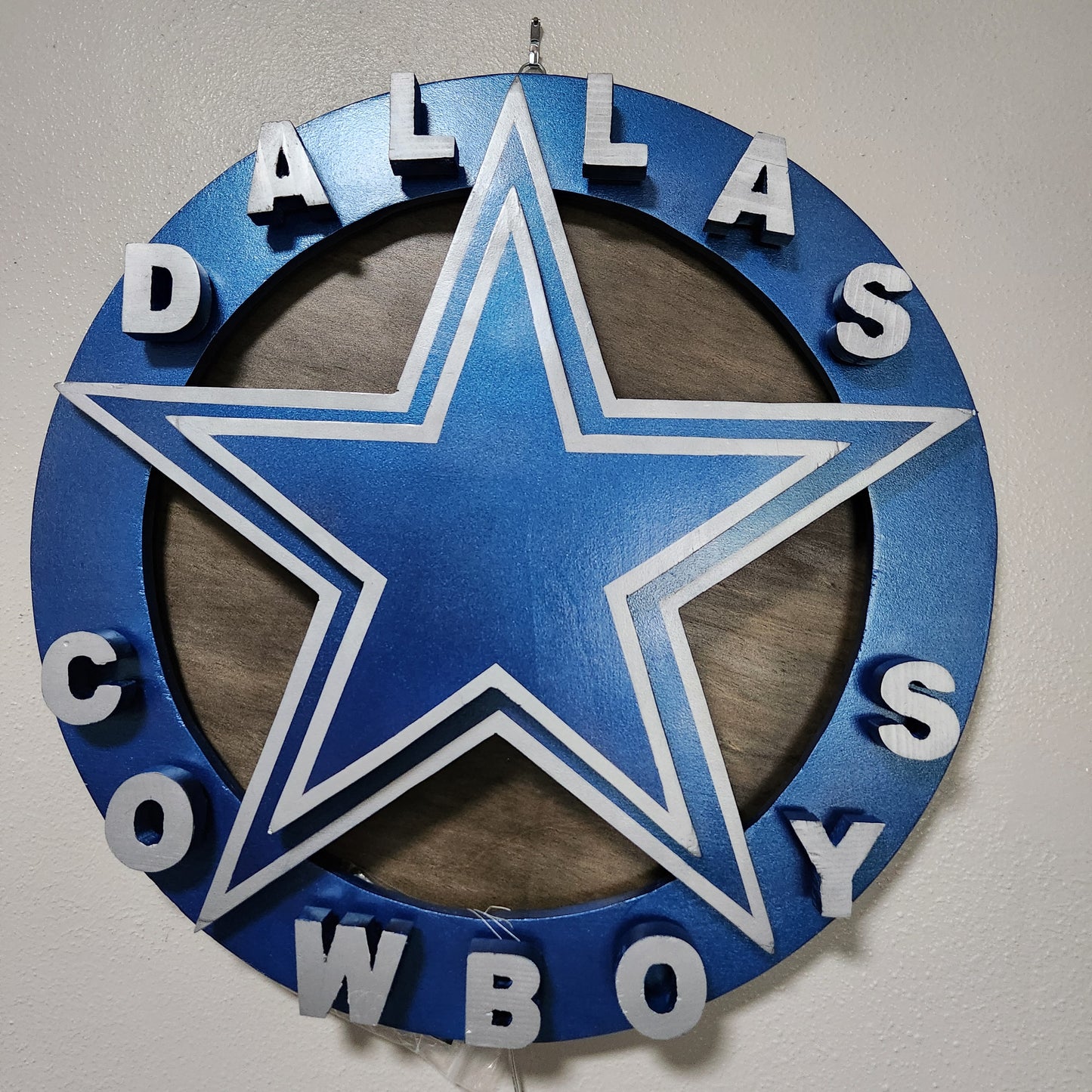 Large Illuminated Cowboys Sign Stained Wood background with Remote