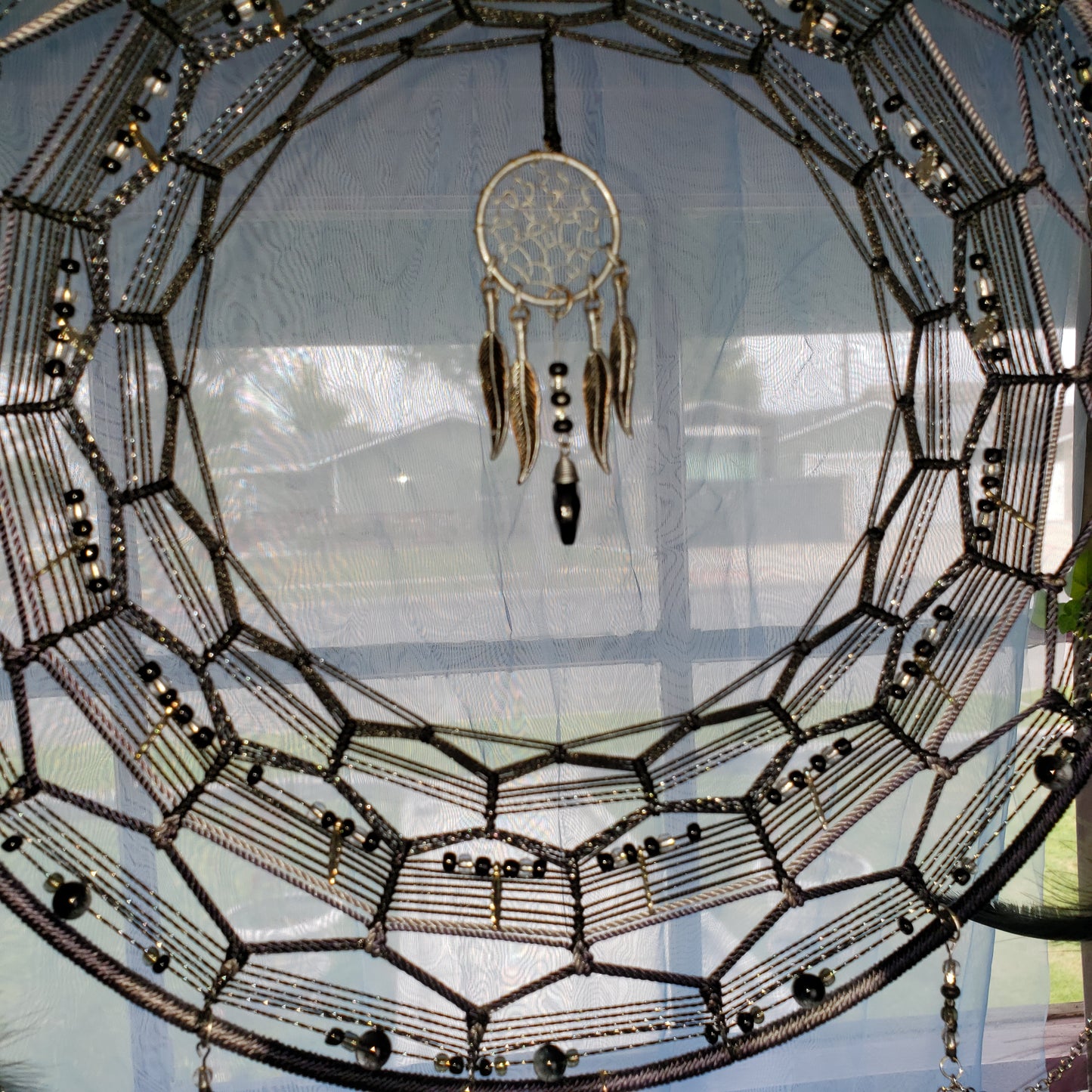 12" Black and Silver Dream Catcher