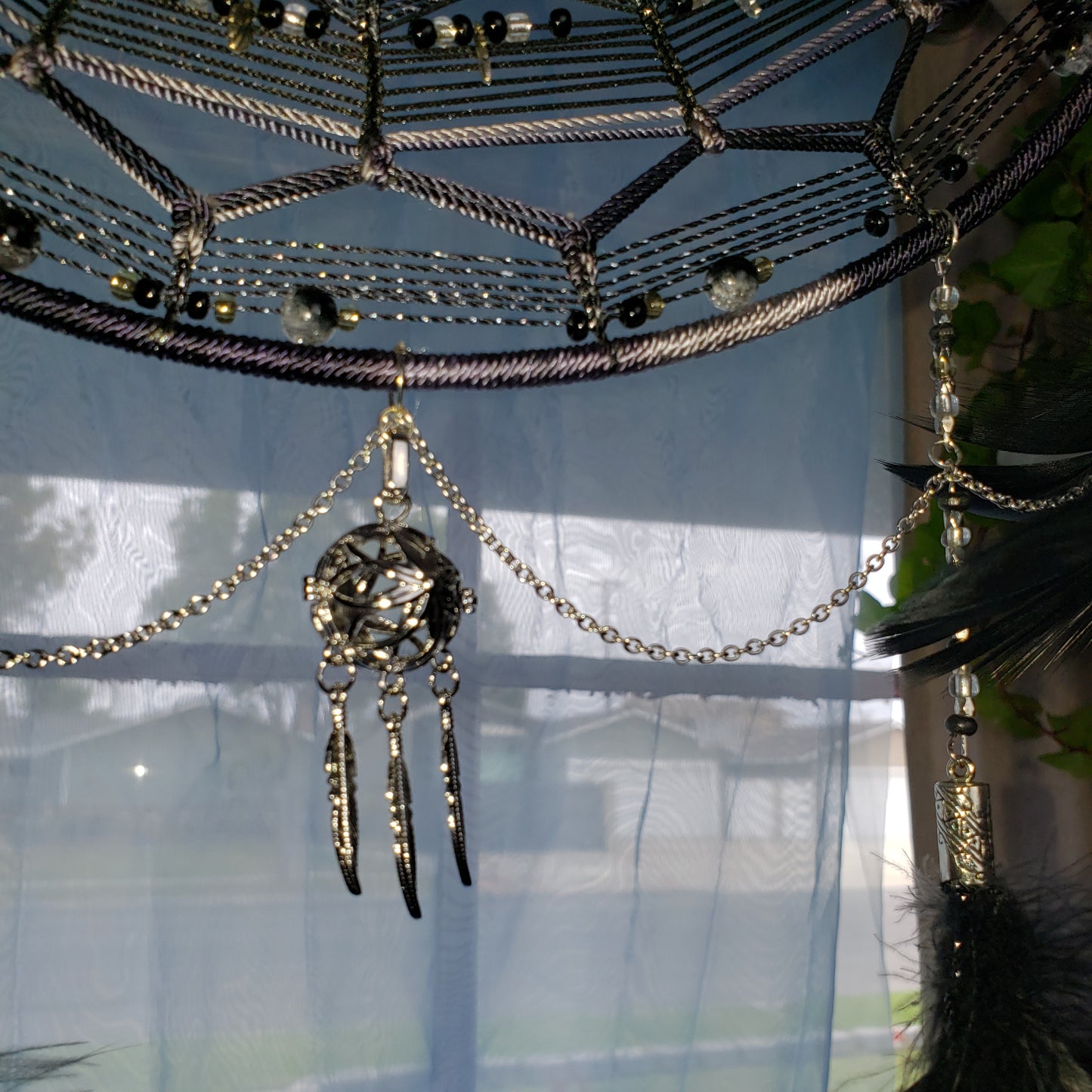 12" Black and Silver Dream Catcher