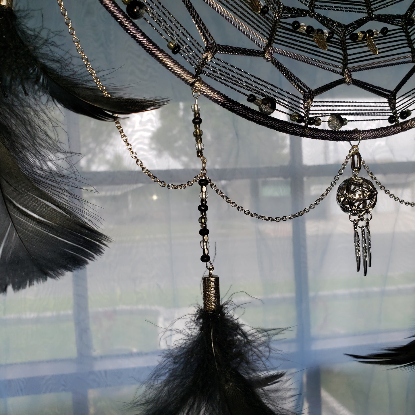 12" Black and Silver Dream Catcher