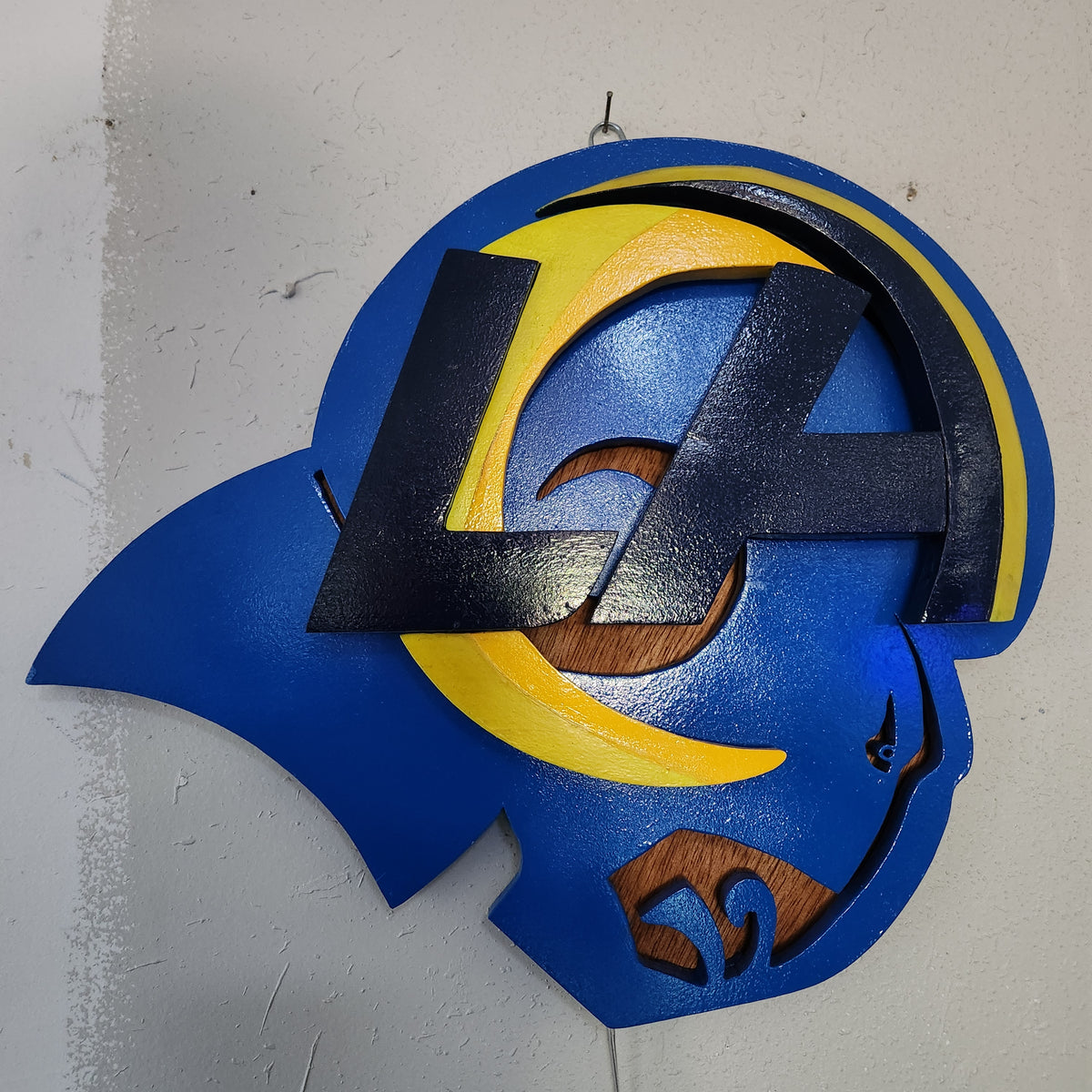 Los Angeles Rams Inspired Illuminated Wood Wall Art – 17½" H x 14½" W