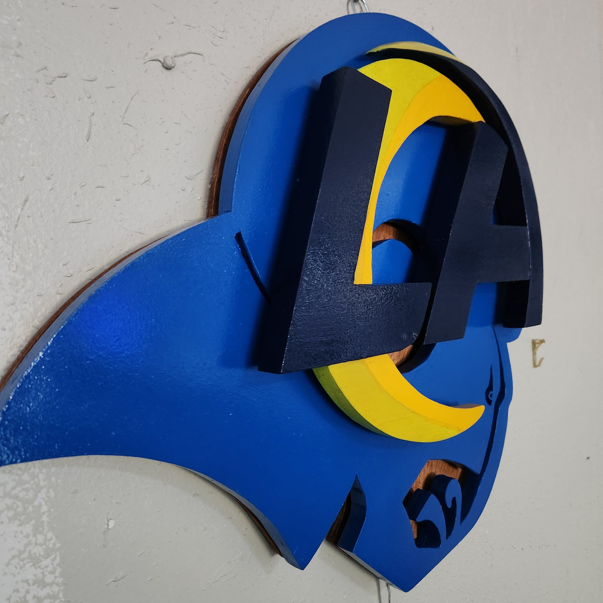 Los Angeles Rams Inspired Illuminated Wood Wall Art – 17½" H x 14½" W