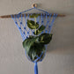 Handcrafted Macrame Nylon Plant Hanger with Driftwood & Decorative Greenery