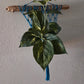 Handcrafted Macrame Nylon Plant Hanger with Driftwood & Decorative Greenery