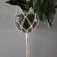 Handcrafted Macrame Cotton Plant Hanger with Driftwood & Decorative Greenery