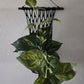 Handcrafted Macrame Cotton Plant Hanger with Driftwood & Decorative Greenery
