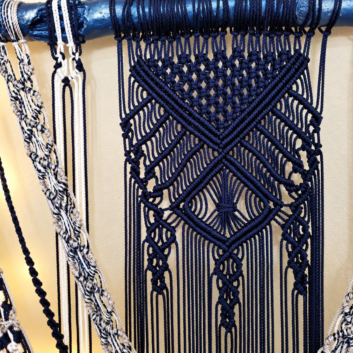PRE-ORDER- Illuminated Cowboys Macrame wall hanging.