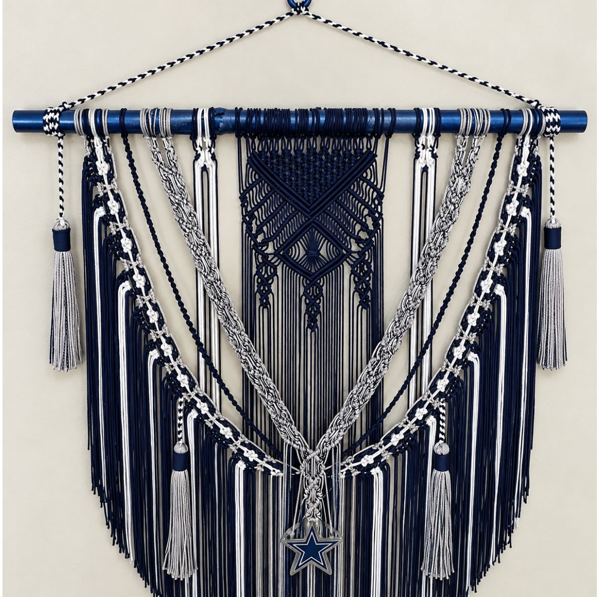 PRE-ORDER- Illuminated Cowboys Macrame wall hanging.
