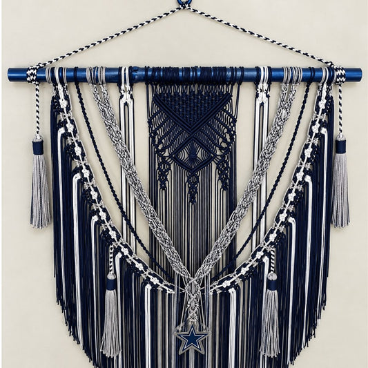 PRE-ORDER- Illuminated Cowboys Macrame wall hanging.