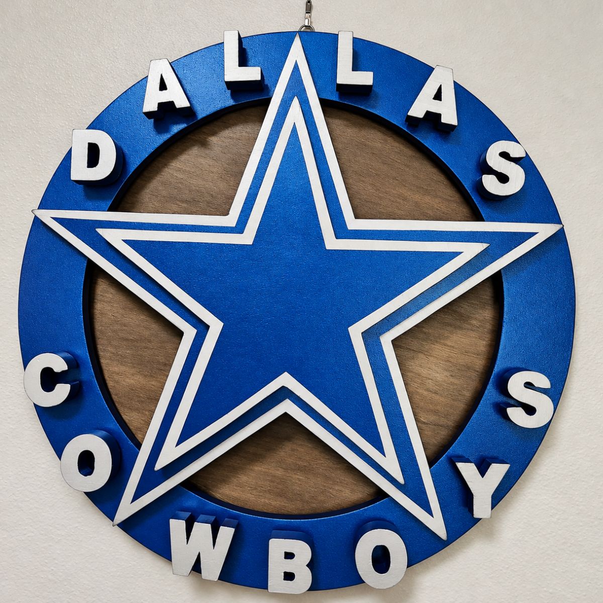 Dallas Cowboys Inspired Illuminated Wood Wall Art – 20" Handcrafted Star Sign
