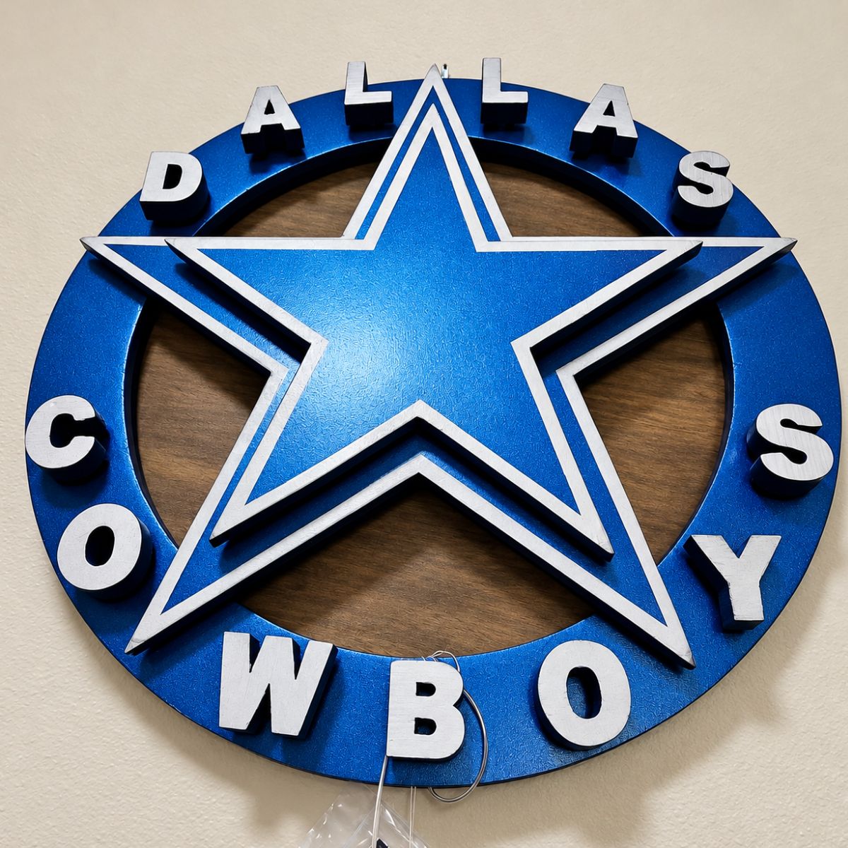 Dallas Cowboys Inspired Illuminated Wood Wall Art – 20" Handcrafted Star Sign