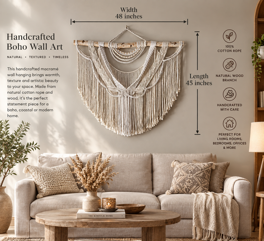 Dolores-Oversized-Boho Macrame Wall hanging-48"
