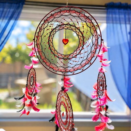 PRE-ORDER RACHEL Giant Custom Dream Catcher – Burgundy, Black & Gray