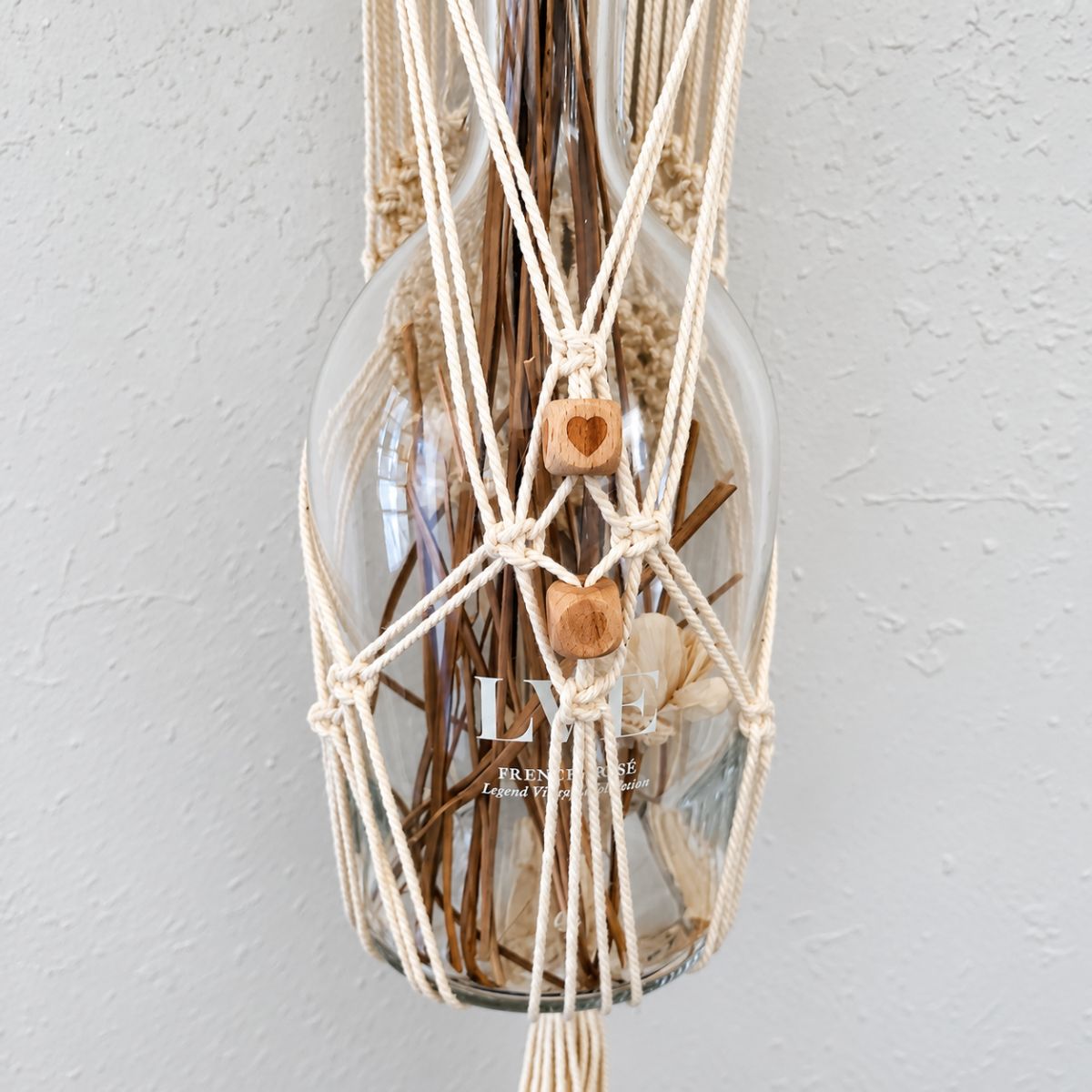 Illuminated Heart Macrame wall hanging