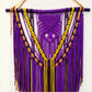 Illuminated Lakers Inspired Macrame wall hanging.