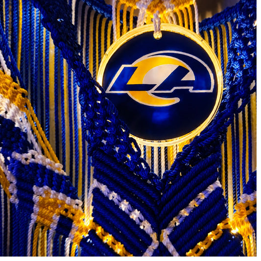PRE-ORDER- Illuminated Rams Macrame wall hanging.