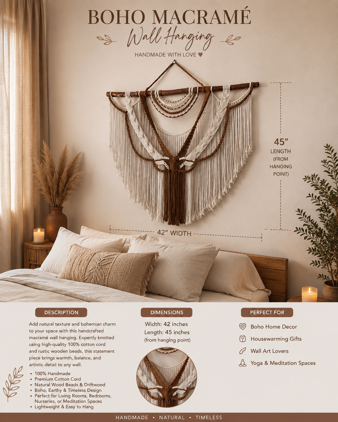 Dolores-Boho Macrame Wall hanging