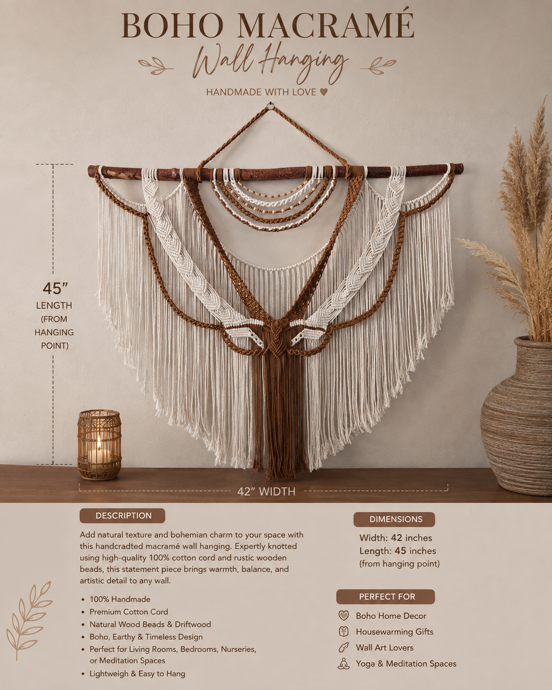 Dolores-Boho Macrame Wall hanging