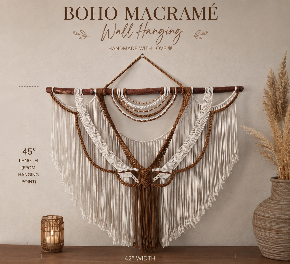 Oversized-Boho Macrame Wall hanging