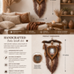 Brown-Beige Macrame feather/leaf w/Heart Picture Frame