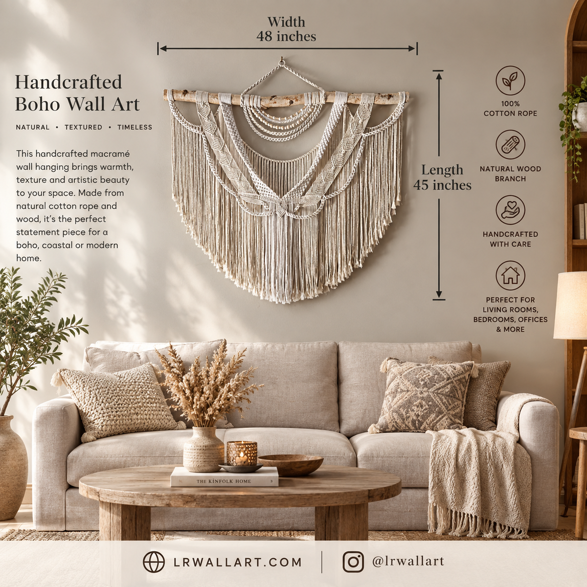Oversized-Boho Macrame Wall hanging