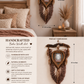 Brown-Beige Macrame feather/leaf w/Heart Picture Frame