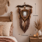Brown-Beige Macrame feather/leaf w/Heart Picture Frame