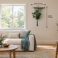 Revised dark teal plant hanger mockup using the original knotwork and glass-bowl proportions